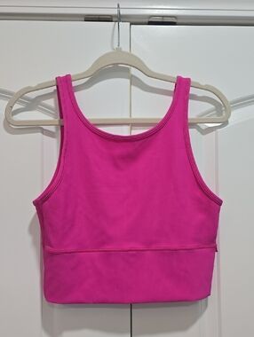 Lululemon Reversible Hot Pink Ribbed Cropped Tank Top
